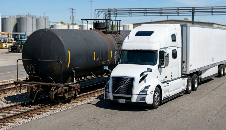 Onsite rail access streamlines liquid transloading and cuts freight costs.